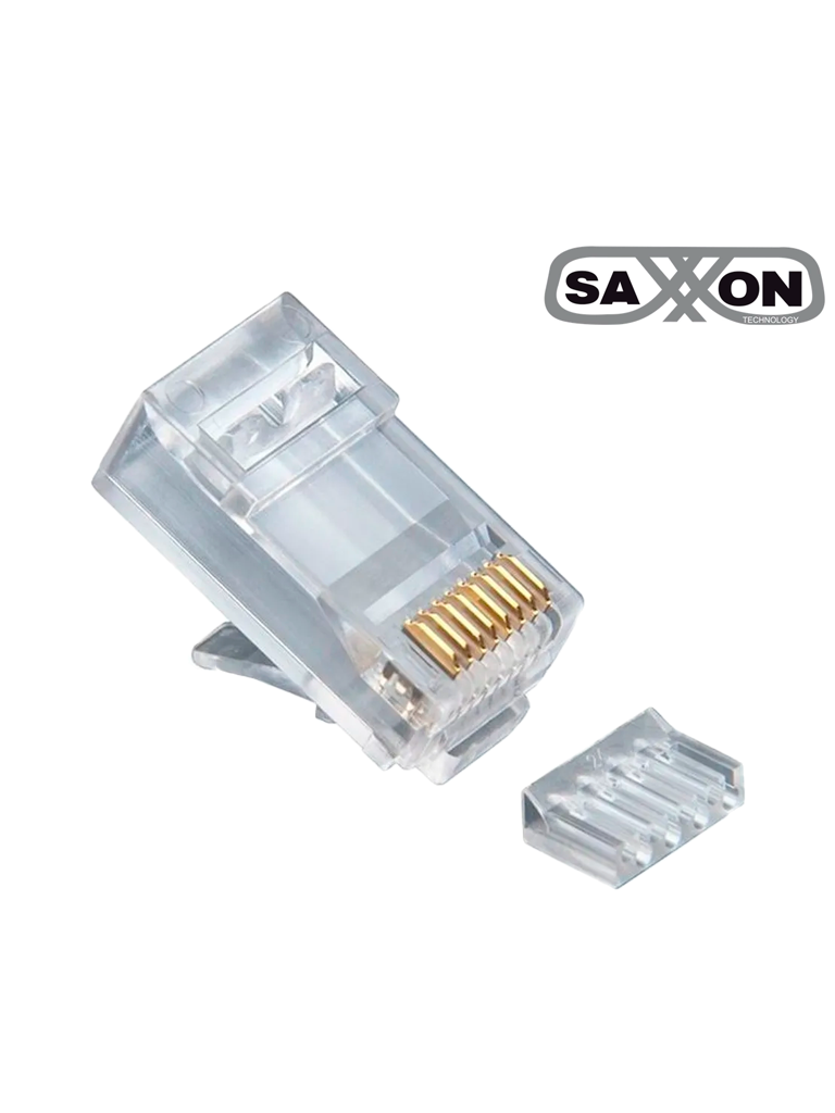 SAXXON S901D - Conector plug RJ45 para cable UTP / CAT 6 / Con Guía / Paquete 100 piezas