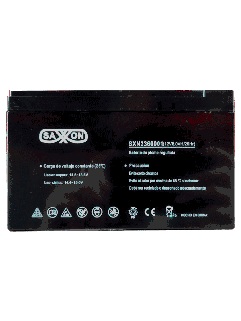 SAXXON CBAT8AH - Bateria de respaldo de 12 volts libre de mantenimiento y facil instalacion / 8 AH/ compatible DSC/ CCTV/ Acceso