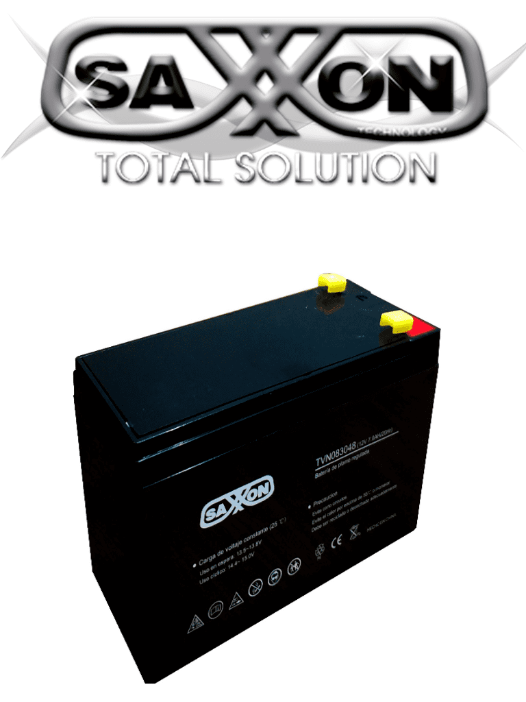 SAXXON CBAT7AH - Bateria de respaldo de 12 volts libre de mantenimiento y facil instalacion / 7 AH/ compatible DSC/ CCTV/ Acceso