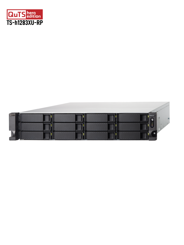 QNAP TSH1283XURPE223632G- NAS SERVIDOR DE ARCHIVOS/ RACKEABLE/HASTA 12 HDD/ 32 GB RAM/ 4 GIGABIT LAN/2 SFP+ 10GbE/NO INCLUYE RIEL/ 2 PUERTOS 10GBASE-T