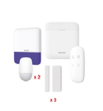 (AX PRO) KIT de Alarma AXP RO / Incluye: 1 Hub / 2 Sensores PIR / 3 Contactos Magnéticos mini / 1 Control Remoto / 1 Sirena Inalámbrica Exterior  / WiFi / Compatible con Hik-Connect P2P