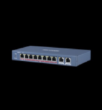 Switch PoE+ / 7 Puertos 10/100 Mbps 802.3 af/at (30 W) + 1 Puerto 100 Mbps PoE++ /bt (60 W) / 2 Puertos Uplink Gigabit / 250 Metros PoE Larga Distancia