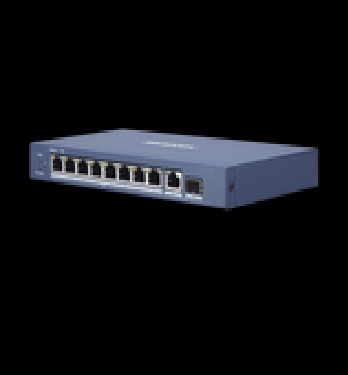 Switch PoE+ / 8 Puertos Gigabit 802.3 af/at (30 W) / 1 Puerto Gigabit Uplink / 1 Puertos SFP