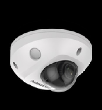 Mini Domo IP 2 Megapixel / Lente 2.8 mm / 15 mts IR EXIR / Micrófono Integrado /Exterior IP66 / IK08 / PoE / Audio y Alarmas / H.265+ / Videoanaliticos Integrados