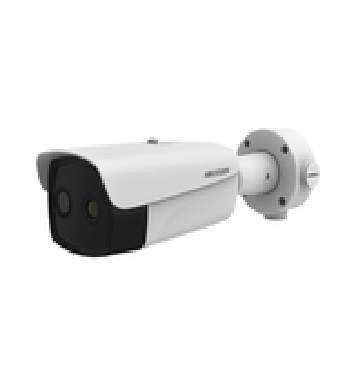 Bala IP Dual / Térmica 15 mm (384 X 288 ) / Óptico 6 mm (4 Megapixel) / 50 mts IR / IP66 / PoE / Termométrica / Detección de Temperatura