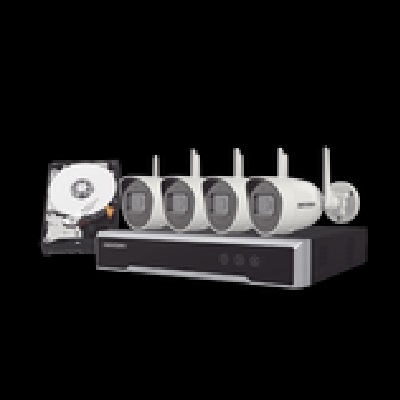 Kit IP Inalámbrico 1080p / NVR 4 Canales / 4 Cámaras Bala para Exterior / 1 HDD de 1 TB / Modo Repetidor