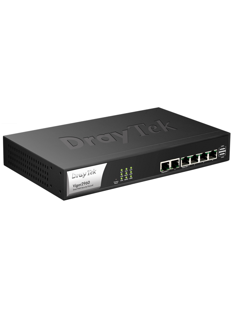 DRAYTEK VIGOR2960- Ruteador 200 VPN/ 2 Puertos GB WAN/ 4 GB LAN/ Soporta IPv6