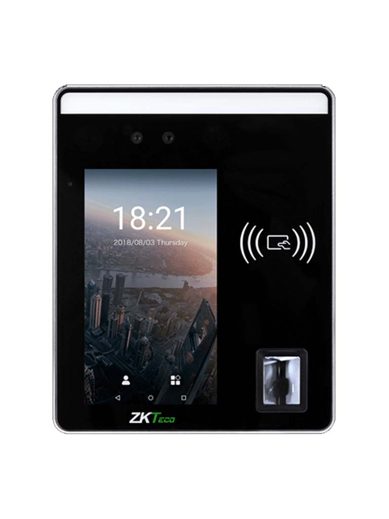 ZKTECO SpeedFaceH5 Android- Control de Acceso y Asistencia Multibiometrico / 10000 Usuarios / 6000 Rostros /10000 Huellas / 10000 Tarjetas / con Pantalla Touch de 5" / Serie Visible Light / #MTD