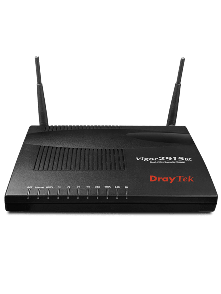 DRAYTEK VIGOR2915AC - Router Inalámbrico Multi-WAN Balanceador de Cargas/ 2 Puertos WAN Gigabit RJ45/ Hasta 4 Puertos LAN Gigabit/ Capacidad de hasta 16 Túneles VPN/ Filtrado de contenido WEB/ Ideal para PyMEs