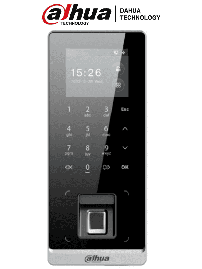 DAHUA ASI2212H-W - Control de Acceso Exterior IP65/ 3,000 Huellas/ 30,000 Tarjetas Mifare y Passwords/ 150,000 Eventos/ Diseño Delgado y Elegante/ Desbloqueo Remoto/ TCP/IP/ AutoRegistro/ P2P/ Funcion de Timbre/ #LoNuevo