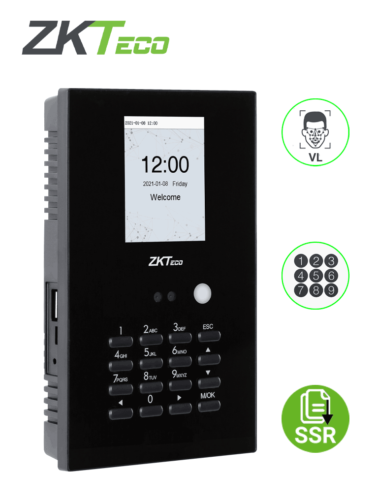 ZKTECO LFACE10 - Control de asistencia facial Visible Light / 100 rostros / 50,000 eventos / Función SSR para descargas en hojas de calculo por USB / #INGENIERO