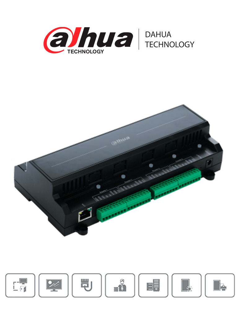 DAHUA ASC2102B-T - Control de Acceso Esclavo para Control Maestro/ Soporta Conexión en Cascada/ 2 Puertas y 4 Lectoras/ 20,000 Usuarios/ 30,000 Registros/ Soporta RS-485 y Wiegand/ #LoNuevo