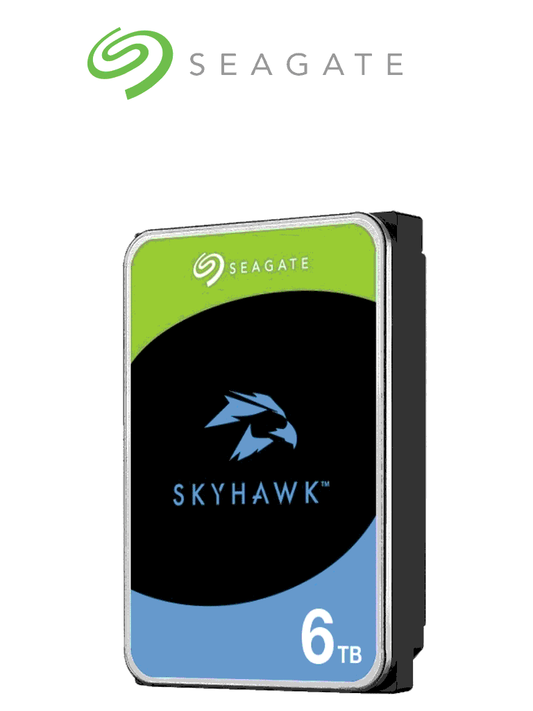 SEAGATE ST6000VX001 - Disco duro de 6TB SkyHawk / Para videovigilancia /SATA 6 GB s / Hasta 64 cámaras / Hasta 16 Bahías / Función 24/7 Caché 256 MB