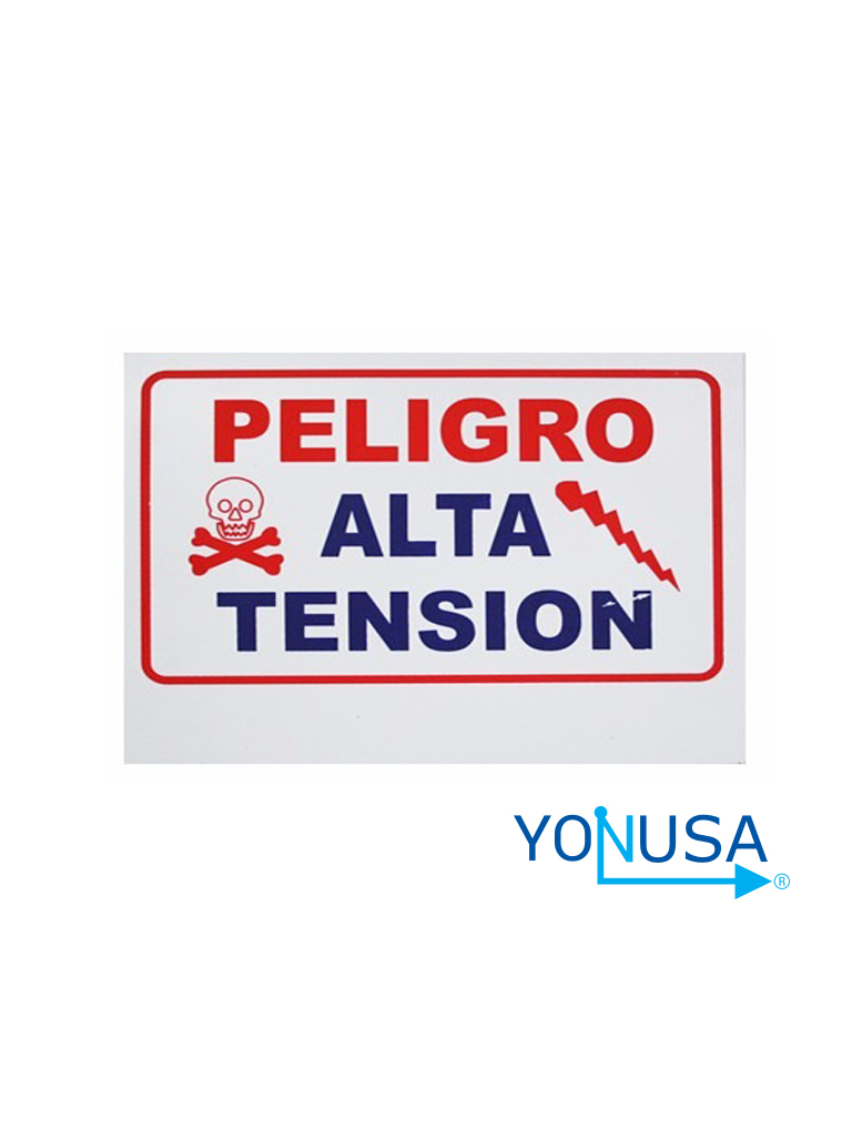 YONUSA LPVOLTAS - Letrero o anuncio genérico de alta tensión para colocación en cercos eléctricos entre cada 4 a 8 metros/ Espacio para publicidad teléfono, logo o correo de empresa