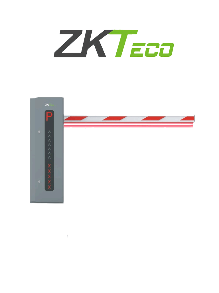 ZKTECO PROBG3030LLED - Barrera Vehicular Izquierda de Alto Desempeño con Servo Motor / Brazo LED de 3 metros / 0.9 Segundos / Bajo Mantenimiento / 24 VDC