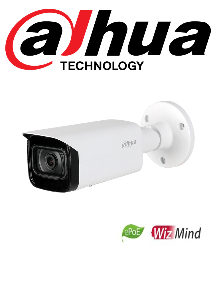 DAHUA IPC-HFW5241TN-SE - Camara IP Bullet de 2 Megapixeles/ IA/ Lente de 3.6 mm/ H.265/ IR 80 Mts/ Detección de Rostros/ Protección Perimetral/ Ranura para MicroSD/ IP67/ IK10/ ePoE/ #RETAIL