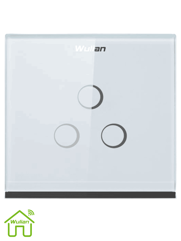 WULIAN SWITCHT3L - Apagador Inteligente Touch Conexión L / Controla 3 Apagadores carga mínima 15 watts 10 Amp / Zigbee