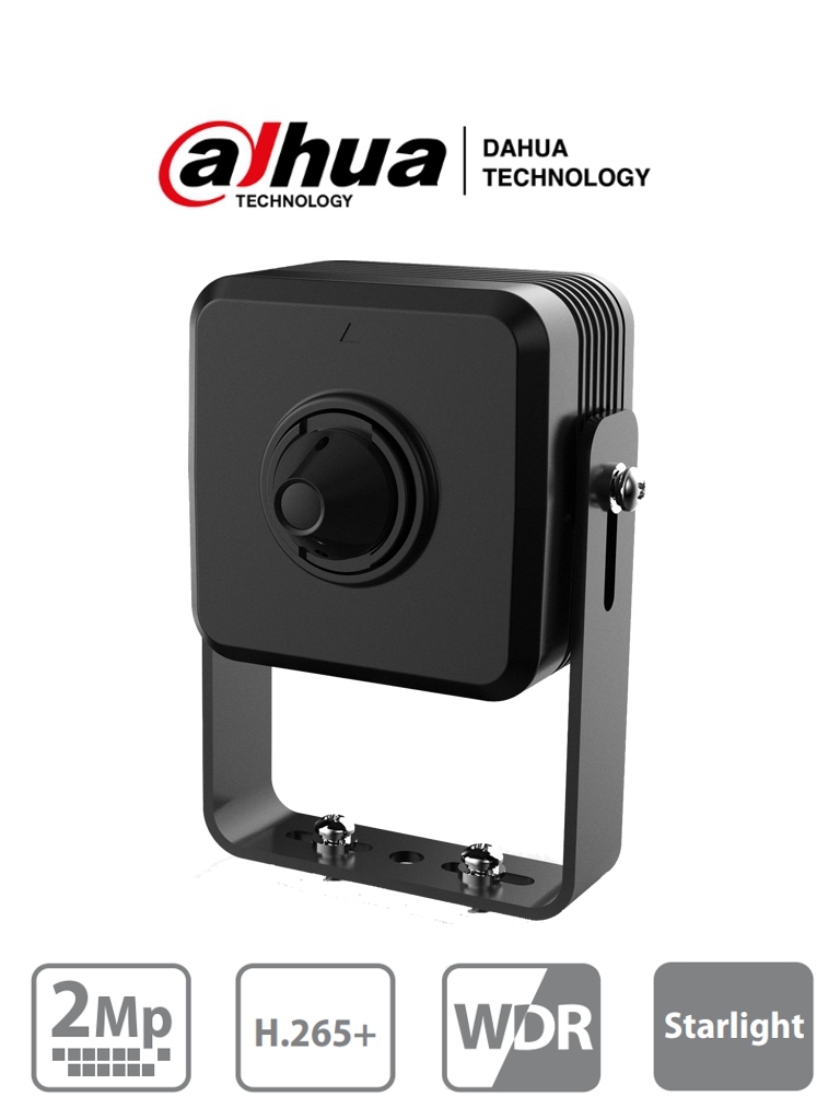 DAHUA HUM4231 - Camara IP Pinhole/ 2 Megapixeles/ Lente de 2.8mm/ Angulo de 105 Grados/ H.265+/ WDR Real/ 1 Entrada de Audio y 1 Salida/ Metalica #PinHole