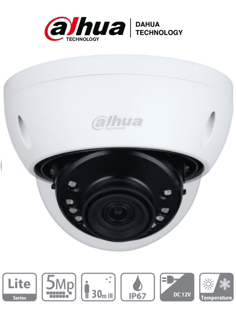 DAHUA DH-HAC-HDBW1500E-28 - Camara Domo de 5 Megapixeles Antivandalica/ Lente de 2.8mm/ 111 Grados de Apertura/ IR de 30 Mts/ IP67/ IK10/ Soporta: CVI/CVBS/AHD/TVI/ #LoNuevo