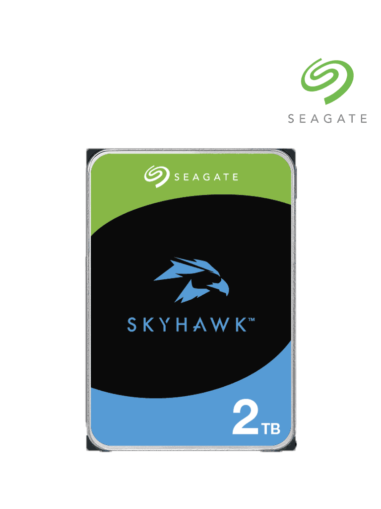 SEAGATE ST2000VX015 - Disco Duro de 2TB SkyHawk/ Para Videovigilancia/ Ideal para Trabajo 24/7/ Inteface: SATA de 6 Gb/s/ Hasta 64 Cámaras/ Hasta 8 Bahías/