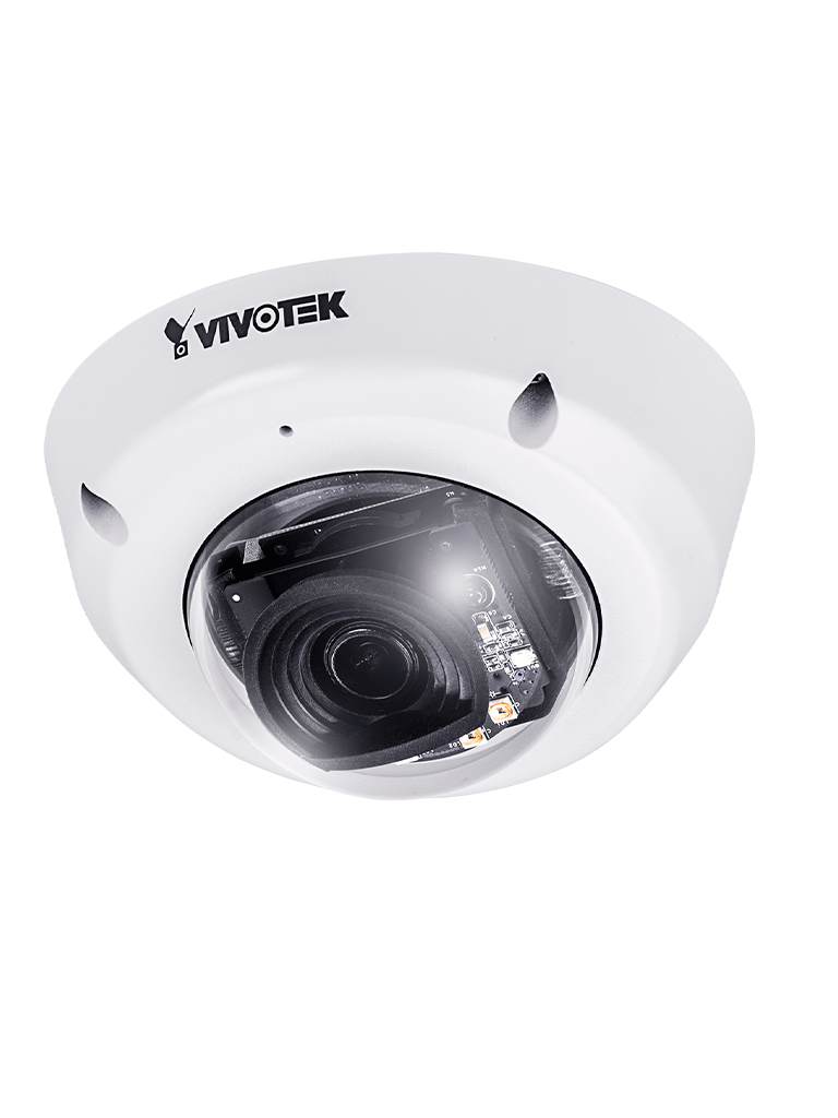 VIVOTEK MD8565N - Cámara IP domo exterior 2 Megapixeles/ Lente Fijo 2.4mm/ Micrófono Integrado/Protección IP66, IK10, Nema4X/ Smart IR Invisible 10mts/ Smart Stream II/ Certificación EN50155/ Ciberseguridad Trend Micro/Dual Power PoE y DC/ONVIF