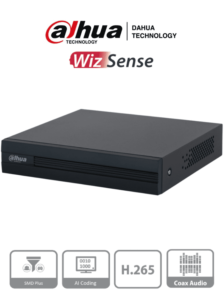 DAHUA XVR1B08-I - DVR de 8 Canales 1080p Lite/ WizSense/ Cooper-I/ H.265+/ 8 Canales+2 IP o Hasta 10 Ch IP/ 4 Canales con SMD Plus/ Busqueda Inteligente (Humanos y Vehiculos)/ Codificación Inteligente/ 1 Puerto Sata de hasta 6TB/