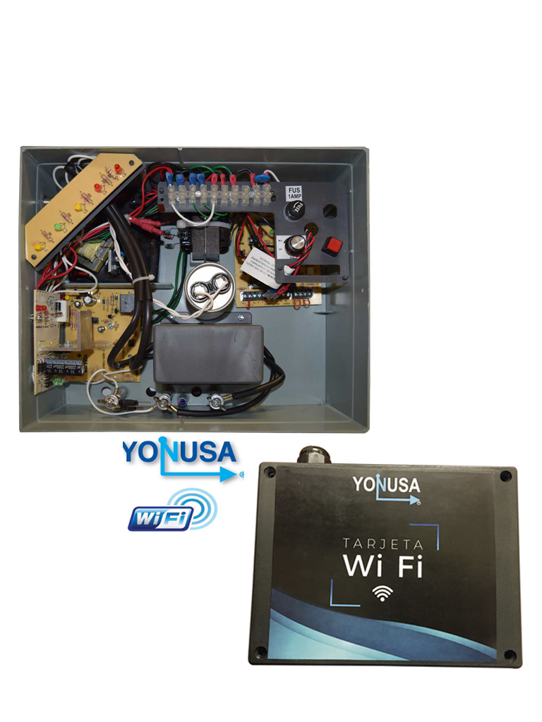 YONUSA EY10000127AFWIFI - Paquete de ENERGIZADOR de alta frecuencia ANTIPLANTAS de 10000V y modulo WiFi para control desde APP