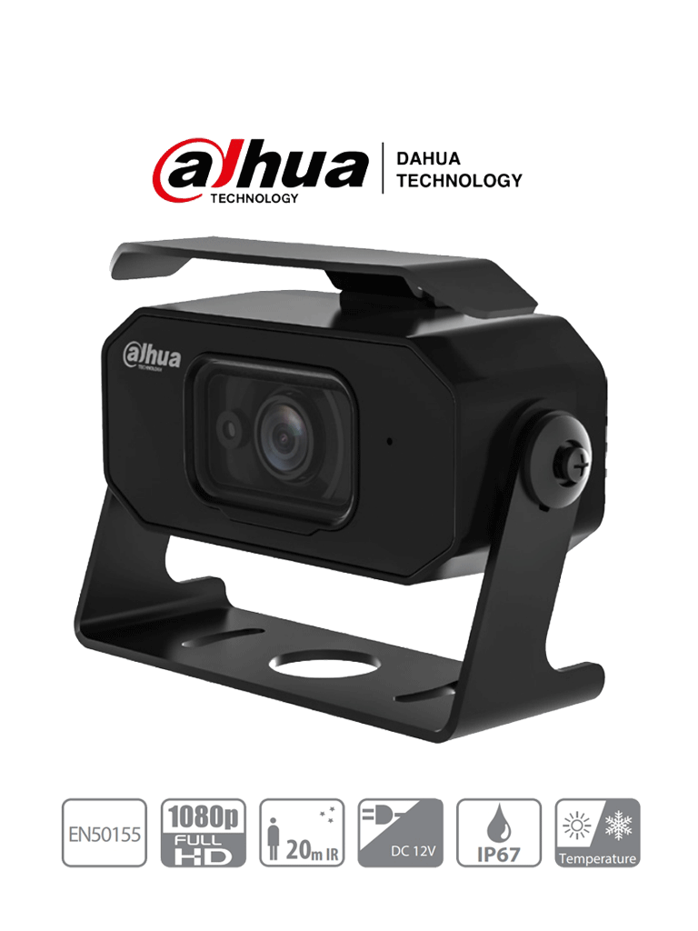 DAHUA HMW3200(2.1mm) - Cámara Cubo para DVR Móvil de 2 Megapixeles/ Lente de 2.1 mm/ 128 Grados de Apertura/ IR para 20 Mts/ A prueba de Choques/ IP67/ Microfono Integrado/