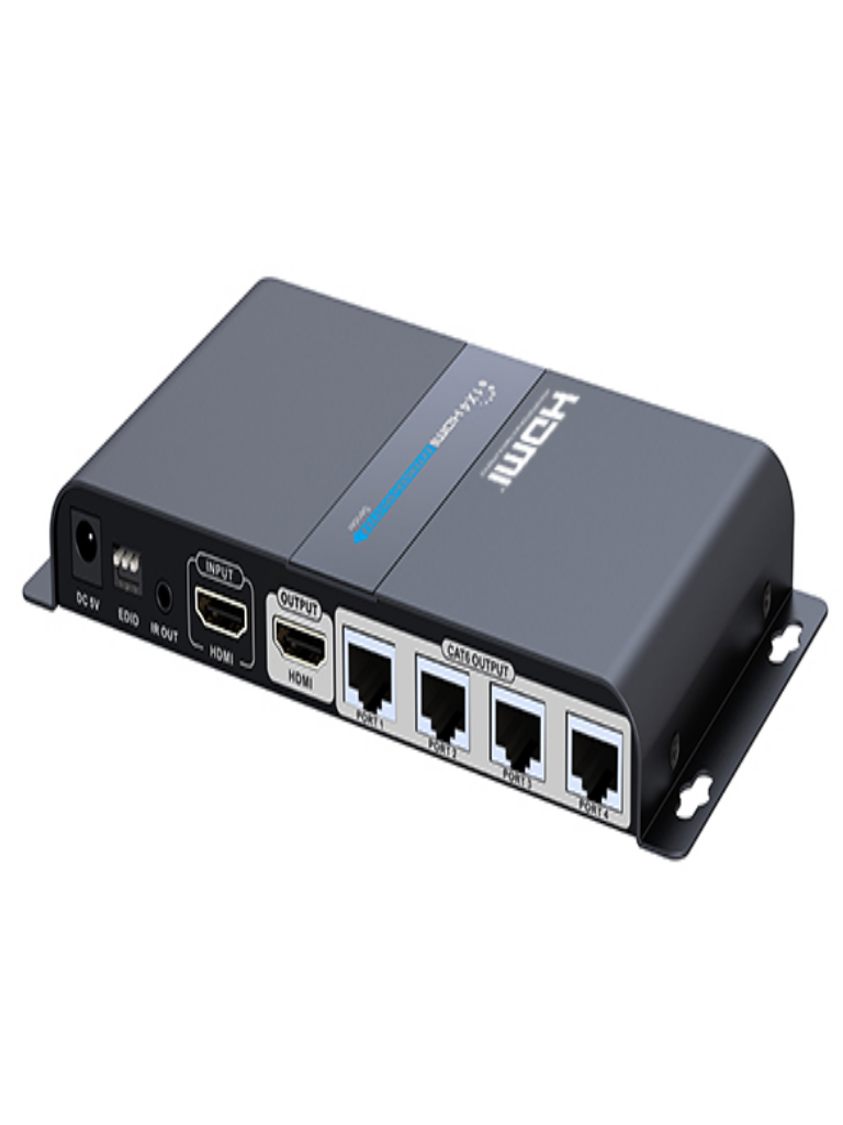 SAXXON LKV714PRO- Kit Extensor HDMI de 4 Puertos/ Resolucion 1080p/ Hasta 40 metros/ Cat 6/ 6A/ 7/ Loop HDMI/ Transmisor IR/ Plug and play