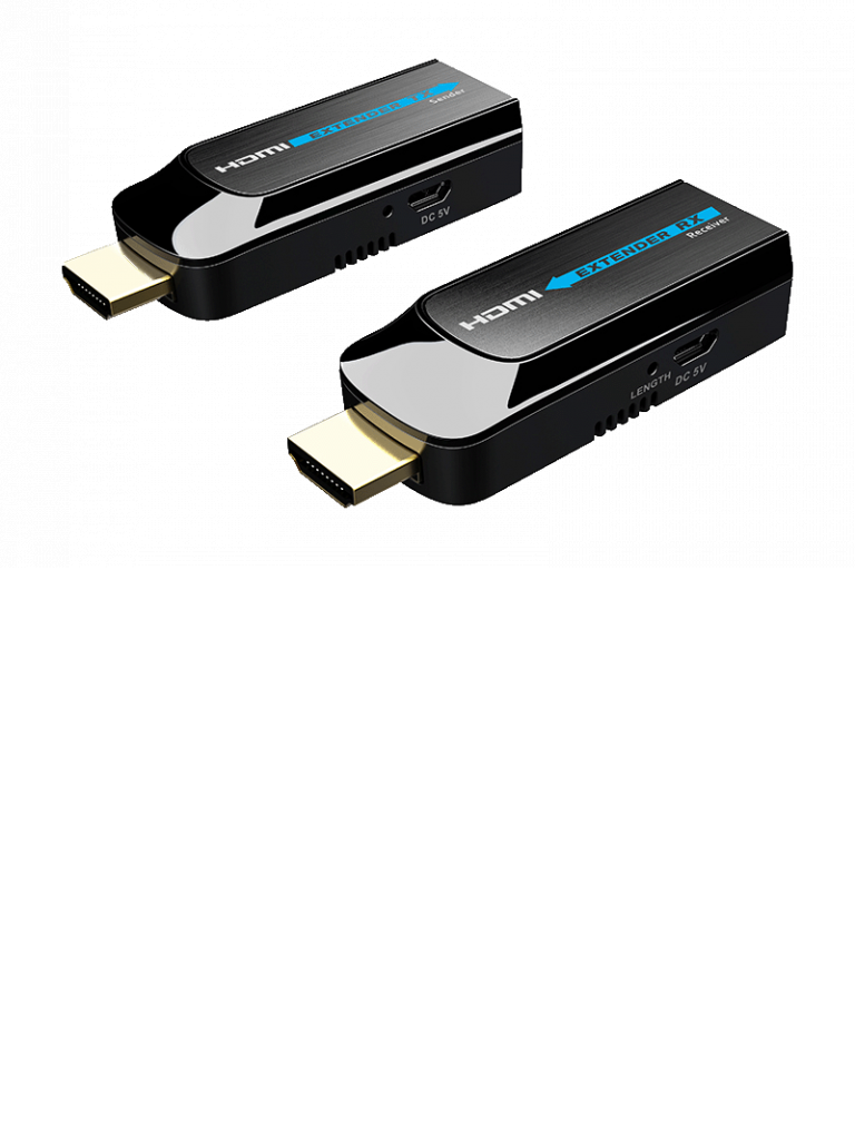 SAXXON LKV372S- Kit mini extensor HDMI/ Cable UTP recomendado CAT 6/ 6A/ 1080p / 50 Metros /30 HZ / Alimentacion MICRO USB / Compatible con HDCP 1.4 / PLUG & PLAY