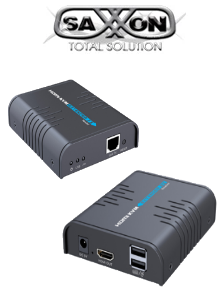 SAXXON LKV373KVM- Kit extensor HDMI KVM sobre IP/ Punto a punto/ Resolucion 1080p/ Hasta 120 metros/ CAT 5E/ 6/ 30 HZ / 2 Puertos USB 2.0 / Teclado / Raton / 5 VCD / Plug and play