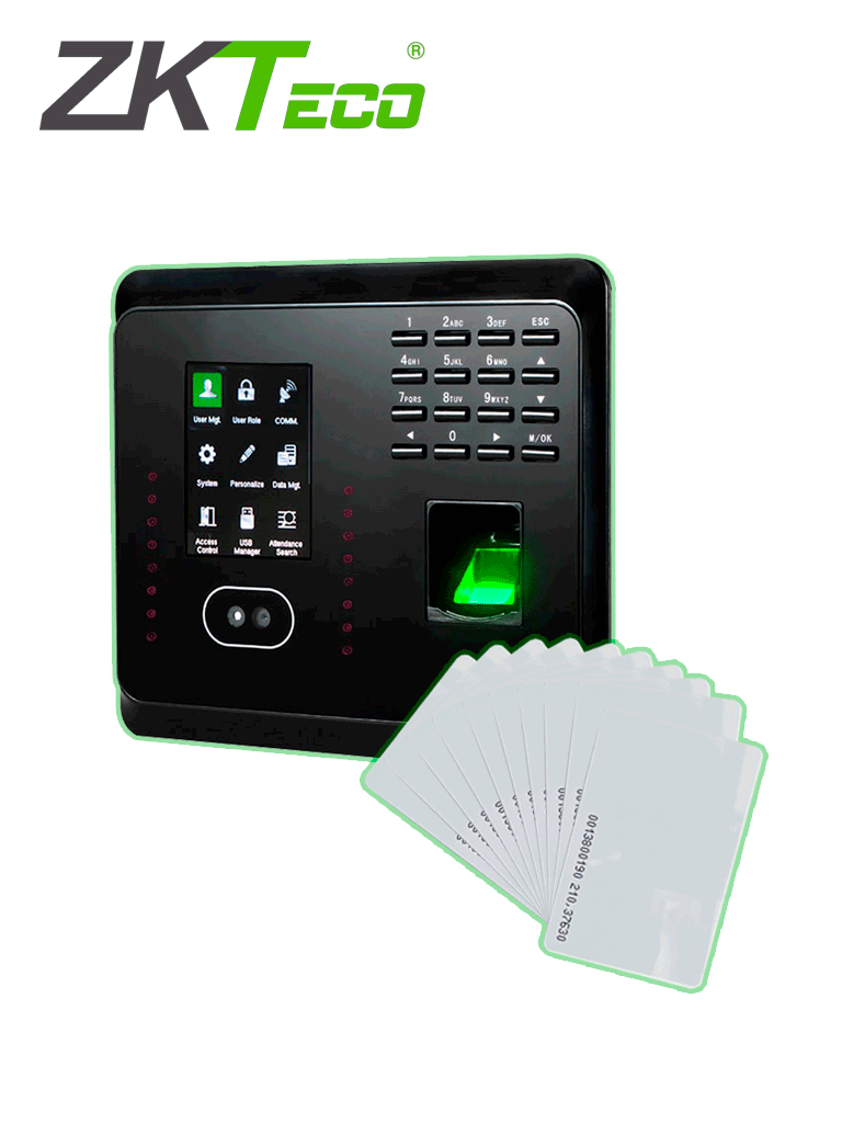 ZKTECO MB360IDP- Paquete de Control de Acceso y Asistencia MB360ID con 10 tarjetas de proximidad ID de 125Khz IDCARDN