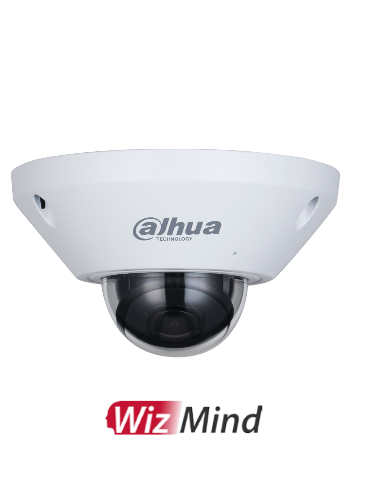 DAHUA IPC-EB5541-AS - Camara IP FishEye de 5 Megapixeles/ WizMind/ 360 Grados/ H.265/ Microfono Integrado + 1 Canal de E&S/ E&S De Alarma/ Mapa de Calor/ Conteo de Personas/ IP67/ IK10/ Especial para Proyectos/