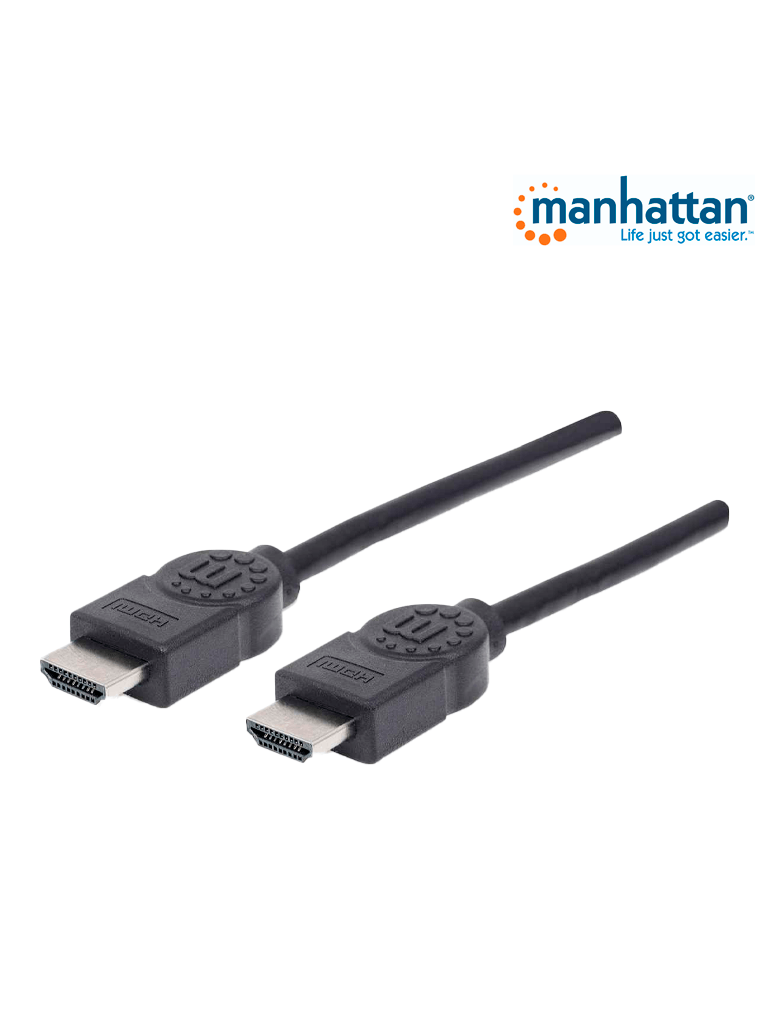 MANHATTAN 353274 - Cable HDMI de Alta Velocidad de 7.5 Metros/ Resolución 4k@30Hz/ Soprota 3D y Canal de Ethernet de 100 Mbps/ HDMI Macho a Macho/ Soporta Canal de Retorno de Audio (ARC)/ Blindado para Reducir Interferencia/