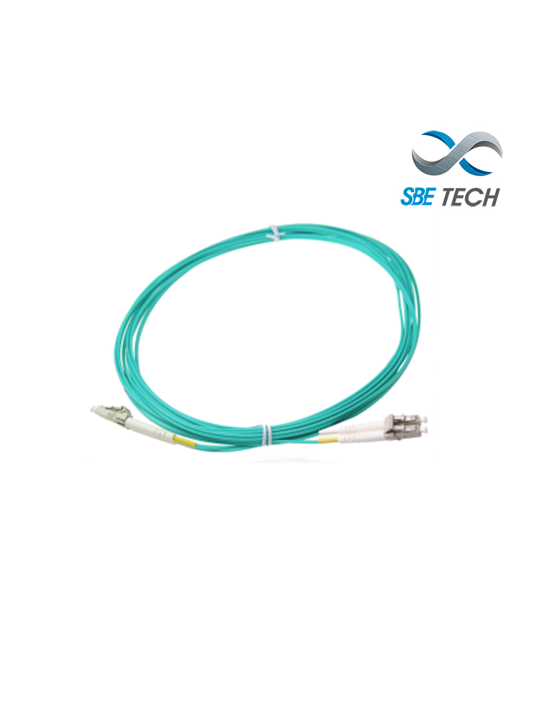 SBETECH SBE-JUMLC-LC-3M50 - Jumper de fibra óptica LC-LC MM 50/125µm OM4 dúplex 2mm, 3mts UPC