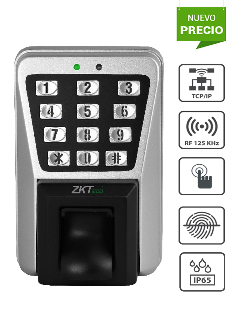 ZKTECO MA500 - Control de Acceso y asistencia Profesional / 3,000 Huellas / 30,000 Tarjetas RFID / Conexión TCPIP / IP65 / Compatible con Software Gratuito ZK Access 3.5