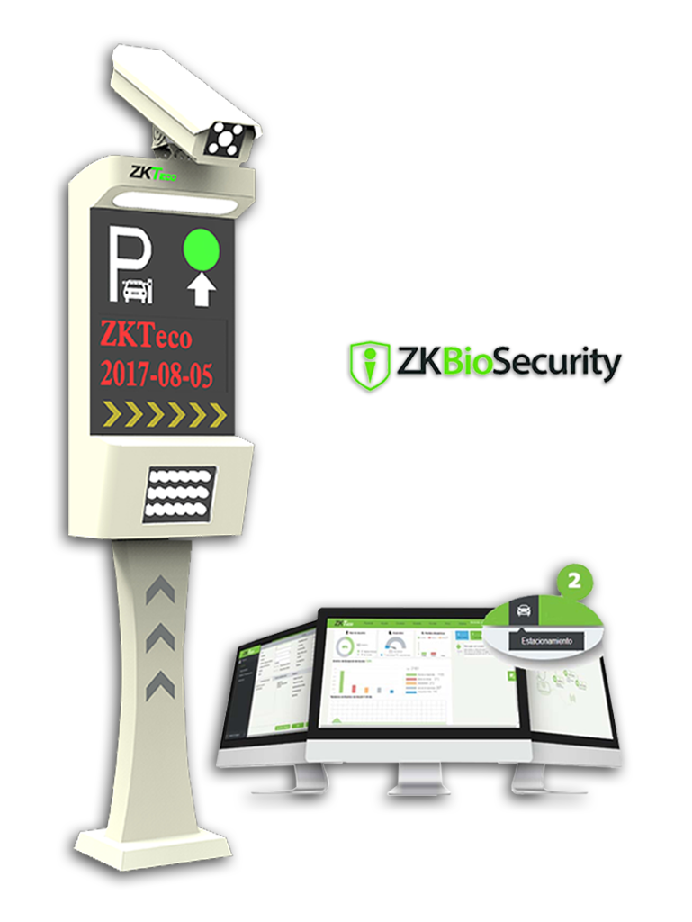 ZKTECO LPRSBio1000 - Control de Acceso Vehicular por medio de Lectura de Placas / Un Carril Pantalla LCD / Audio Integrado / Conexión TCP/IP / Modulo de Estacionamiento de Biosecurity para 2 cámaras Incluído