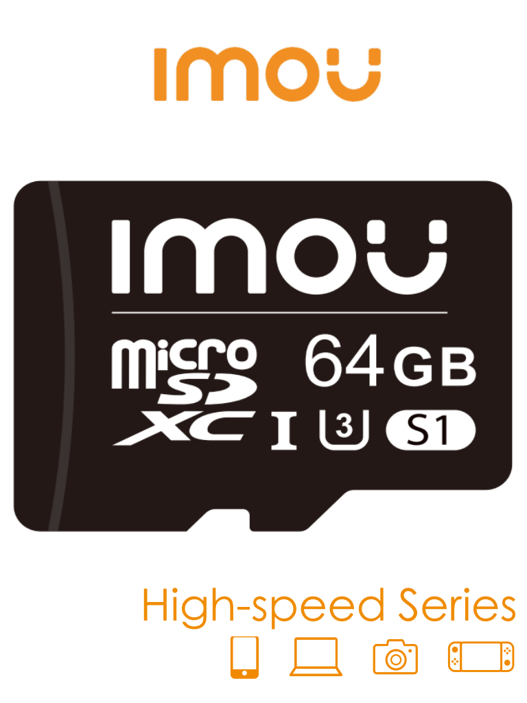 IMOU ST2-64-S1 - Memoria MicroSD de 64 Gb/ UHS-1, Clase 10, U3, V30/ 3D TLC NAND flash/ Velocidad de Lectura 95MB/s/ Ideal Para Cámaras de Seguridad, Teléfonos, Tablet, etc./