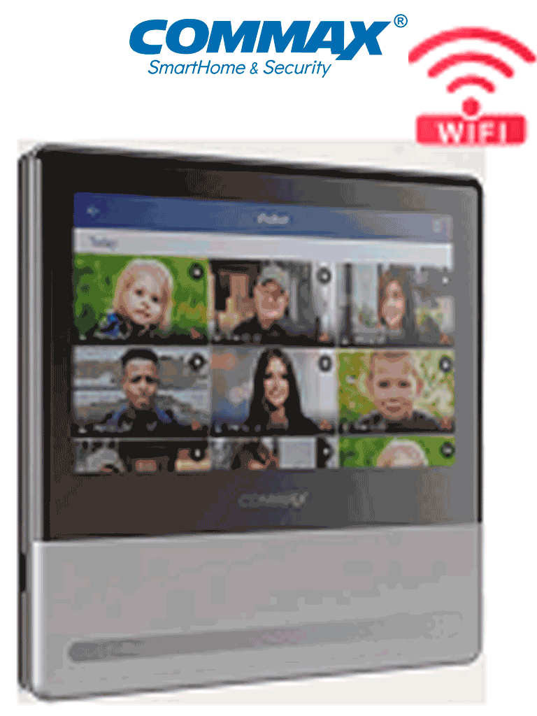 COMMAX CMV70MX - Monitor para videoportero de 7 pulgadas con diseño slim, cuenta con conexión wifi para notificación a celular a través App compatible con Android&iOS, grabación de audio y video con SD/ Compatible con frentes de calle Commax