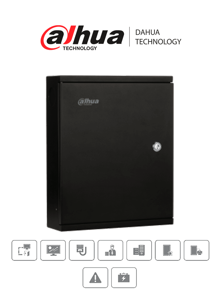 DAHUA ASC2204C-H - Control de acceso TCP/IP /4 puertas 4 lectoras vía Wiegand o RS485 / 200,000 Tarjetas/ 150,000 Eventos / Admite biométricos DAHUA/