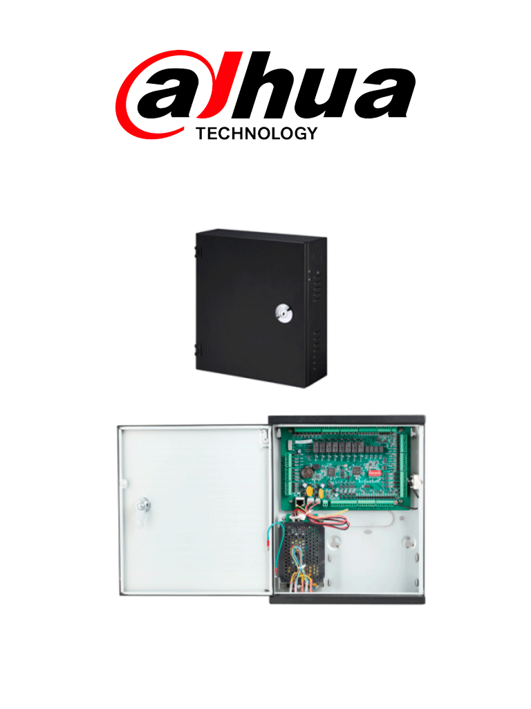 DAHUA ASC1204B - Panel de Control de Acceso para 4 Puertas y 4 Lectoras/ Con Gabinete/ 100,000 Tarjetas/ 150,000 Registros/ TCP/IP/ Comunicación Wiegand o RS-485/ Funciones: Anti-pass back, Multi-Interlock/ 9&5 Entradas y Salidas/