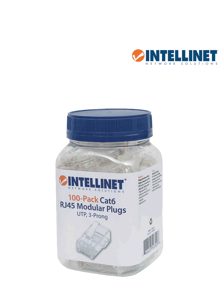 INTELLINET 503006 - PLUG RJ45 CAT 6 / UTP SOLIDO / 100 PZAS