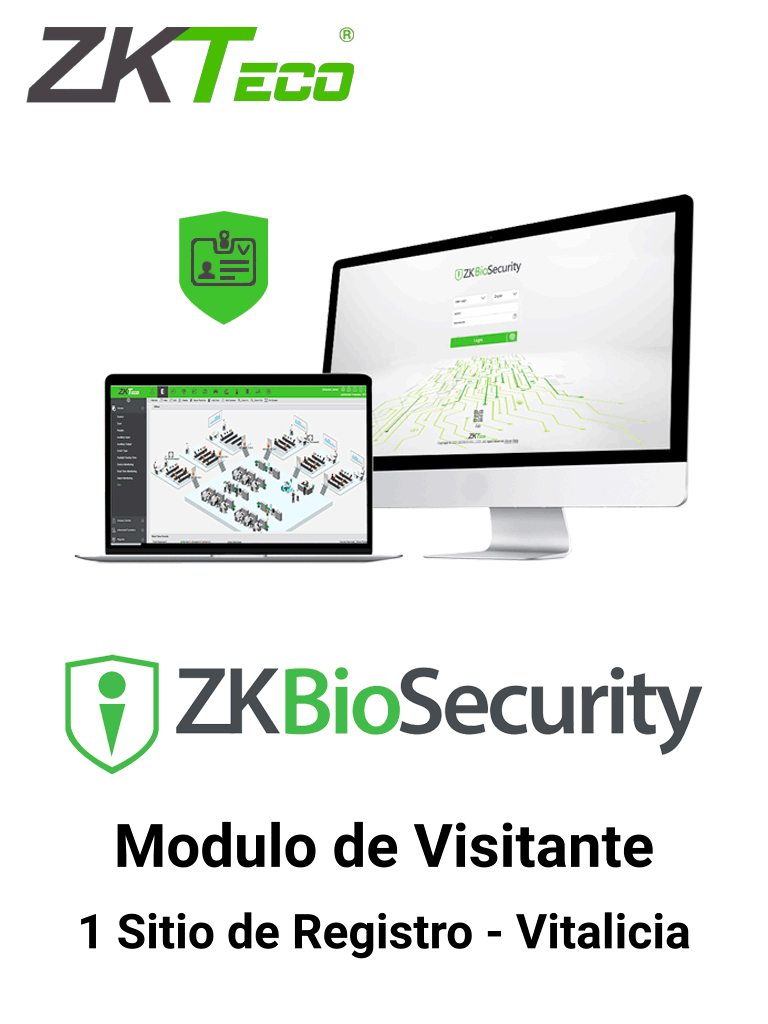 ZKTECO ZKBSVISP1 - Licencia para gestión de Visitas en Biosecurity / 5000 Visitas por Mes / 1 Sitio de Registro / Vitalicia