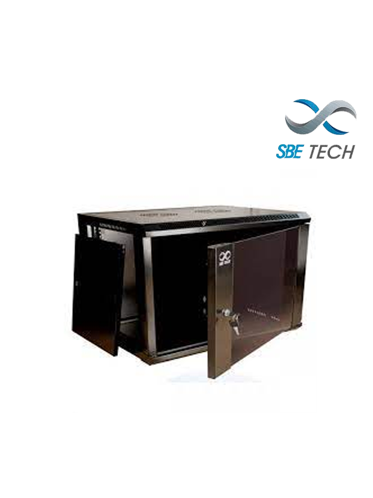 SBETECH GNLPAR9UR- Gabinete de pared / 9 UR / Profundidad 450 mm / Puerta delantera de cristal templado