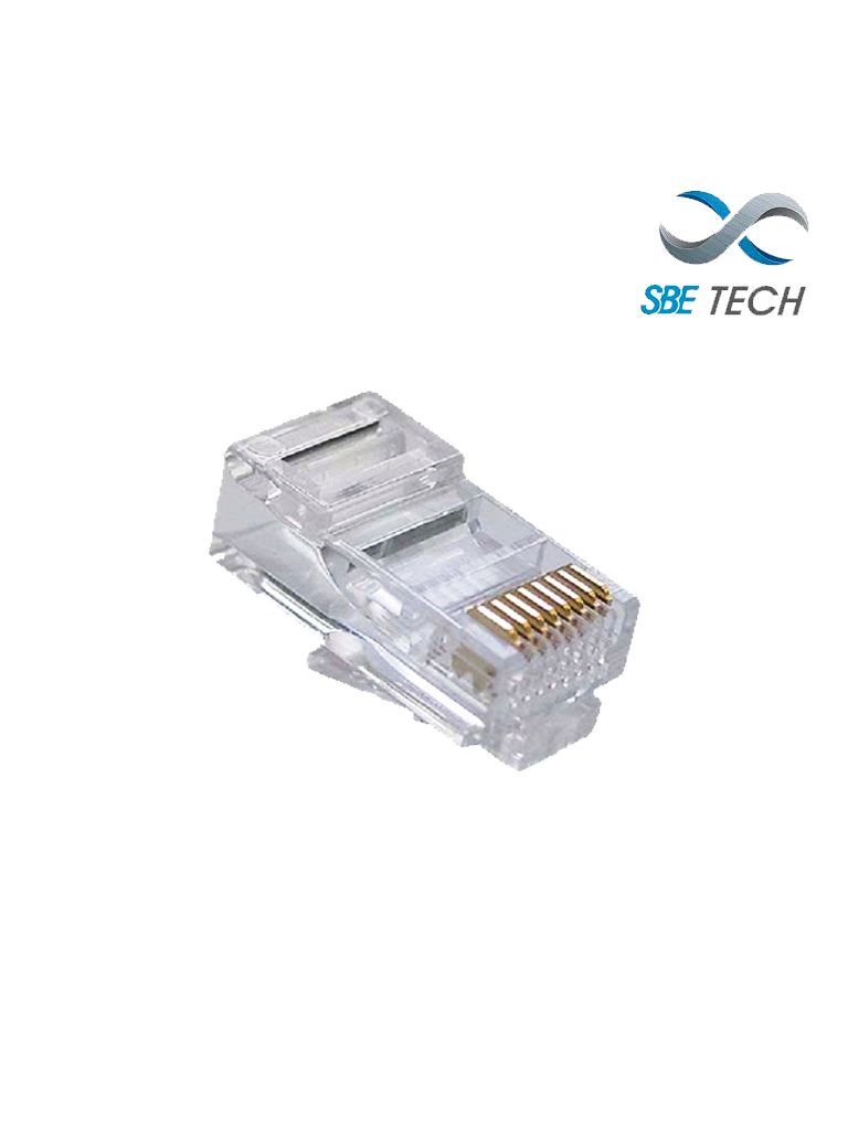 SBETECH 24018P8C - Plug RJ45 8 posiciones 50 micras de Oro CAT5e, PAQ 50 pza