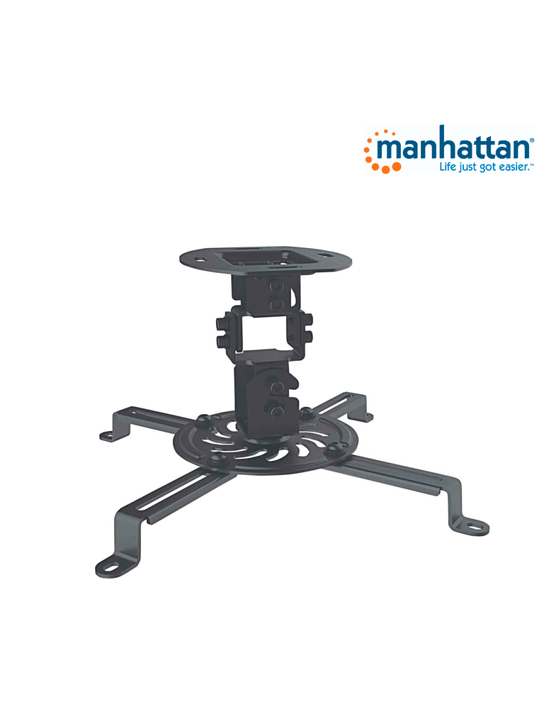 MANHATTAN 461184 - Soporte de Techo para Proyector/ 13.5 Kg de Carga/ Movimiento Articulado/ Brazos Ajustables para Diferentes Tamaños de Proyector/