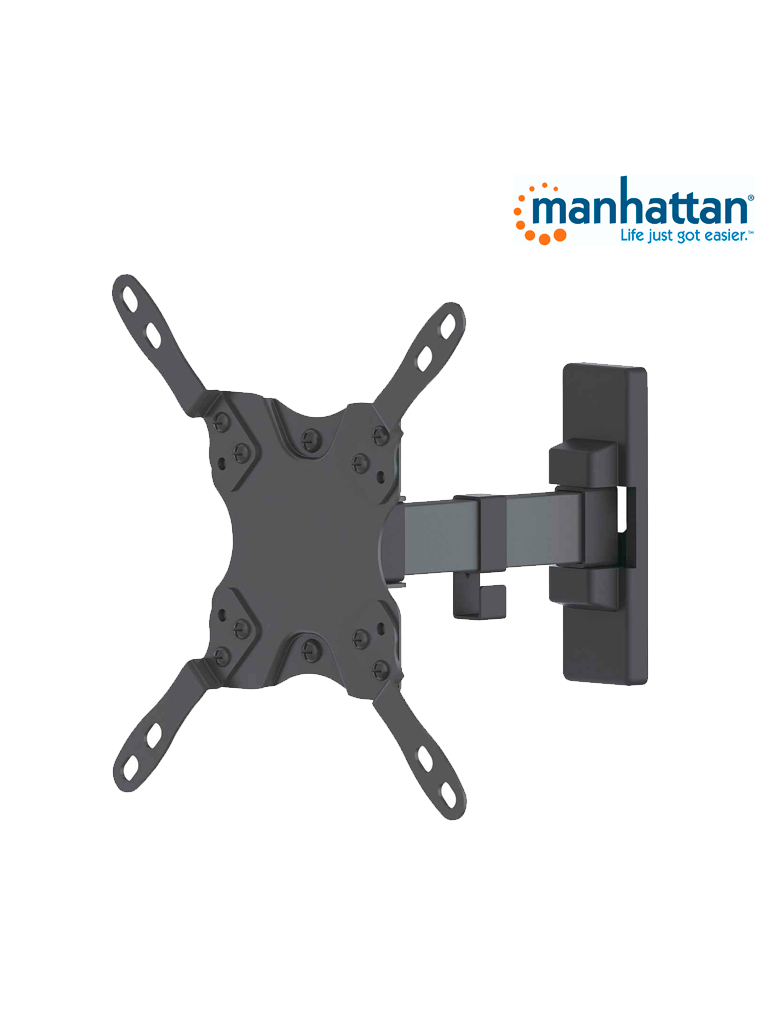 MANHATTAN 461399 - Soporte para Pantalla de 13 a 42 Pulgadas/ 20 Kg de Carga/ Brazo Articulado/ Distancia a la Pared de Hasta 19 cm/ Acero/ VESA/ 75/ 100/ 200x100/ 200/