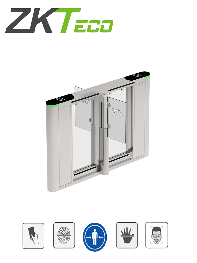 ZKTECO SBTL8200 - Barrera Peatonal Central Bidireccional / 30 Personas x Min. / Acero SUS304 / Aletas de Acrílico Personalizables / Ancho de Carril 66 cm / Infrarrojos de Seguridad / 110V / Interior / No cuenta con Lectores y Panel