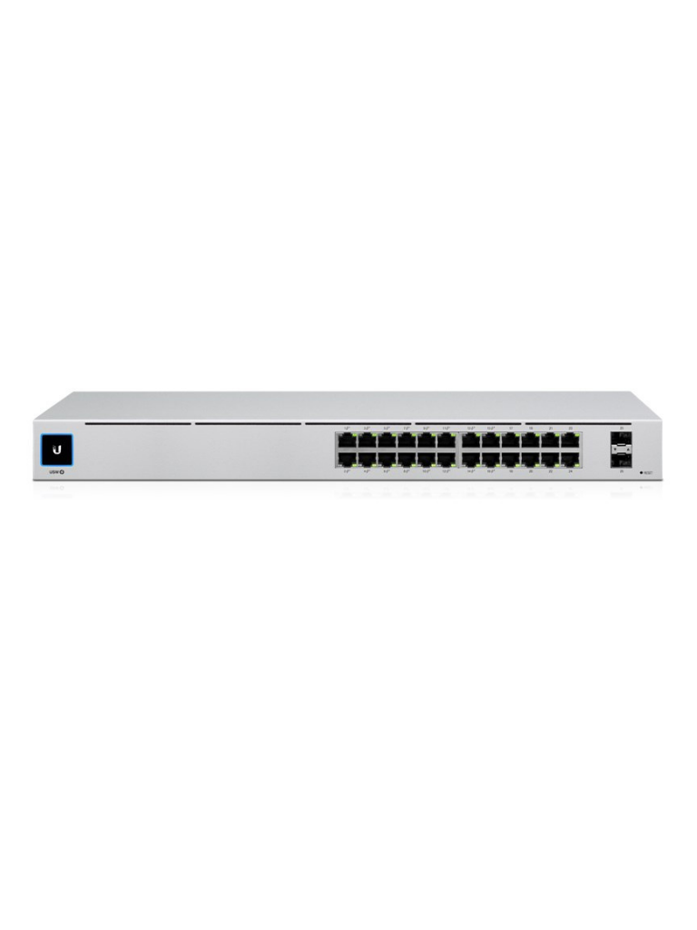 UBIQUITI USW-24 UniFi Switch, Capa 2 de 24 puertos 10/100/1000 Mbps + 2 puertos 1G SFP, pantalla informativa #LONUEVO