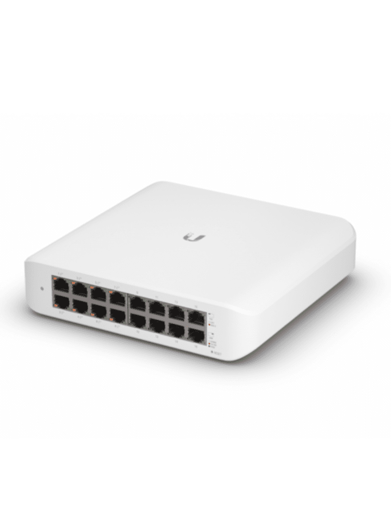 UBIQUITI USW-LITE-16-POE - Switch UniFi Lite/ Administrable PoE de 16 Puertos 10/100/1000Mbps/ 8 puertos 802.3af&at/ Presupuesto PoE 45W